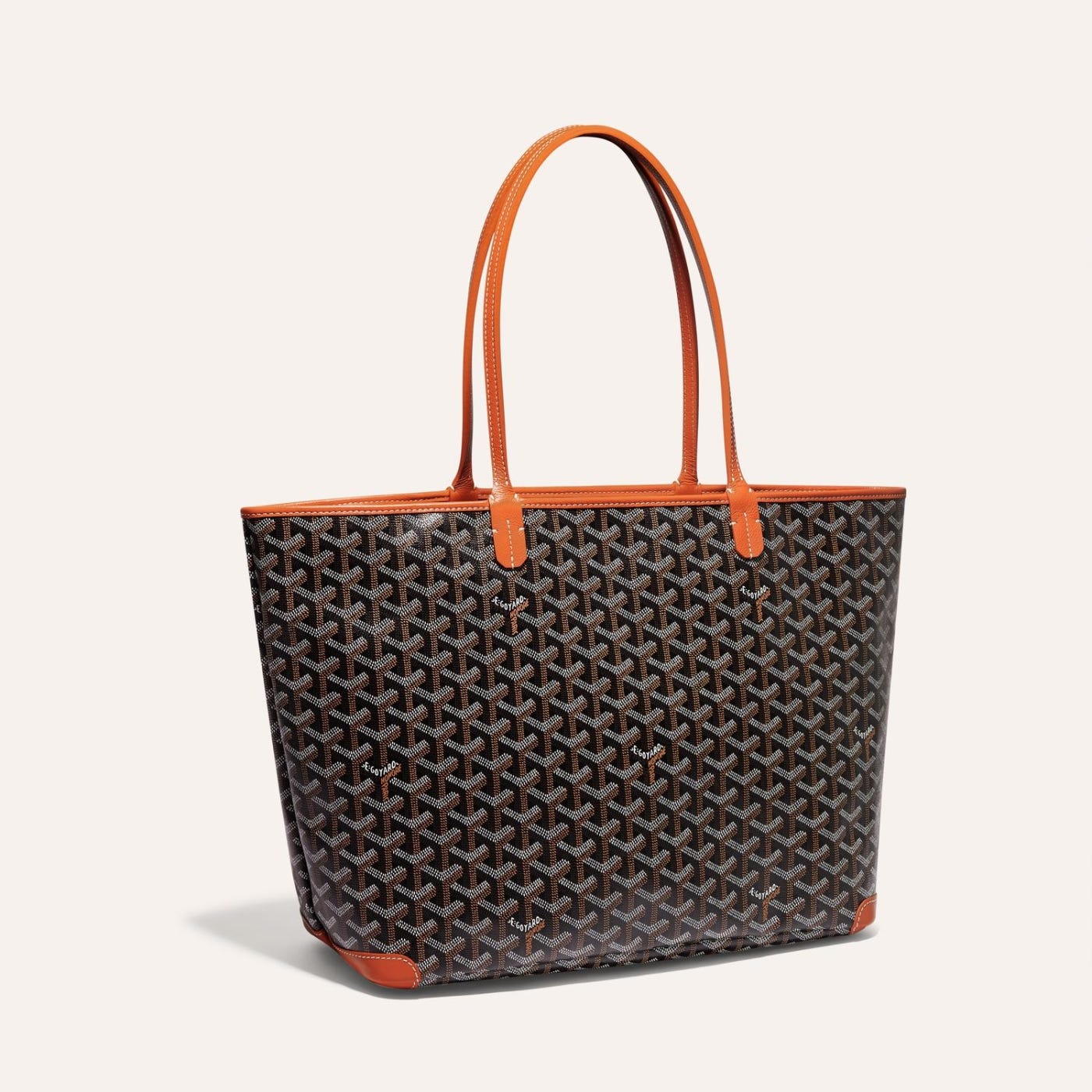 Goyard Artois Tote MM Black and Brown Goyardine Canvas & Chevroches Calfskin Palladium Hardware - Image 2